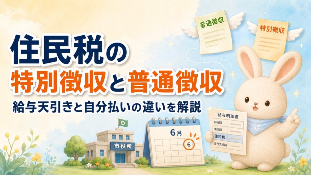 住民税の特別徴収と普通徴収の違い【給与天引きの仕組み】