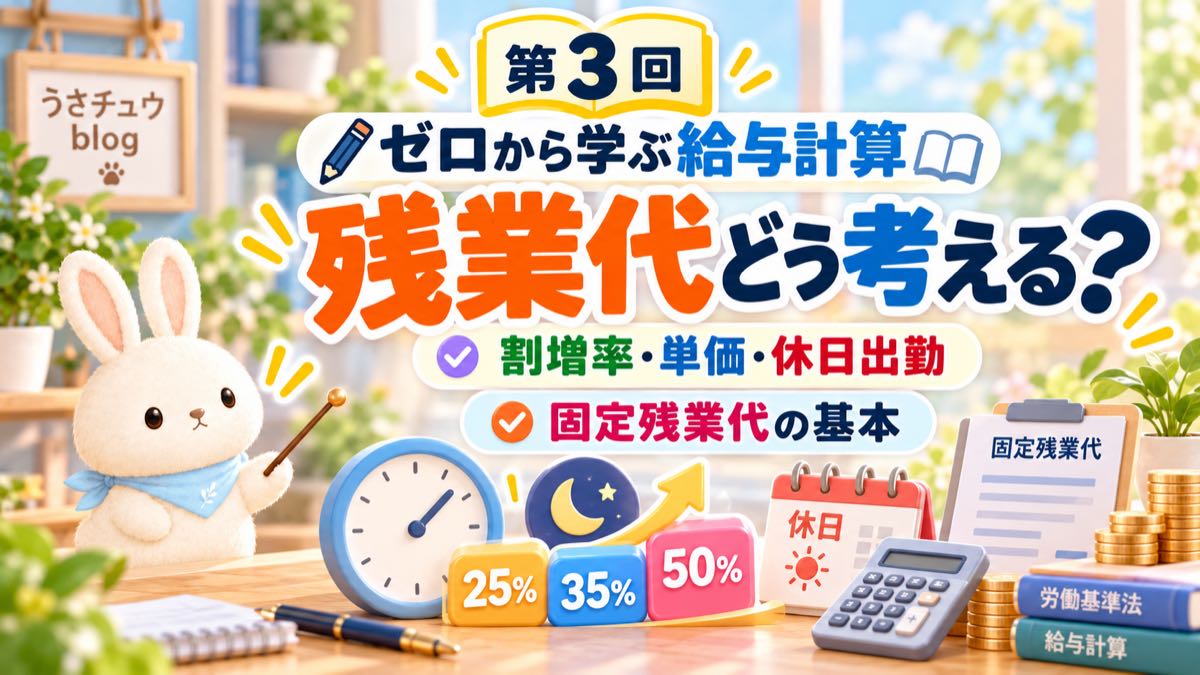 連載ゼロから学ぶ給与計算 第3回 残業代どう考える?割増率・単価・休日出勤・固定残業代の基本
